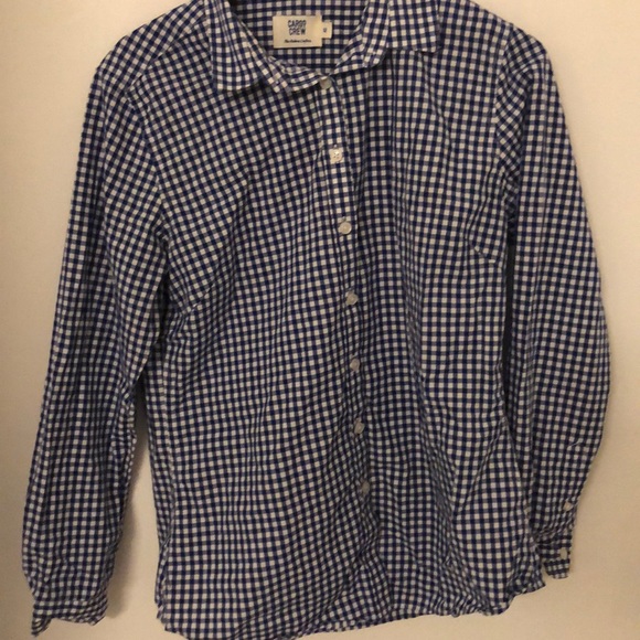 Cargo crew women’s cotton shirt blue / white plaid - Picture 1 of 6
